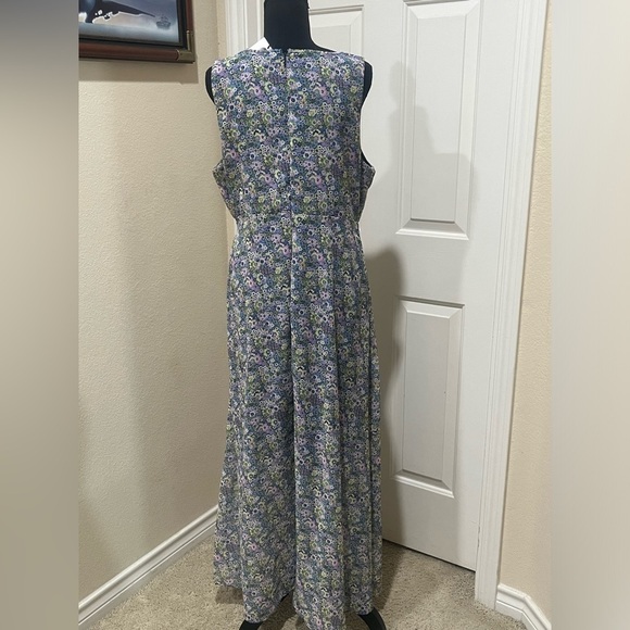 JACLYN SMITH FLORAL PRINT CHIFFON WRAP FRONT MAXI DRESS SIZE L. - Picture 4 of 8